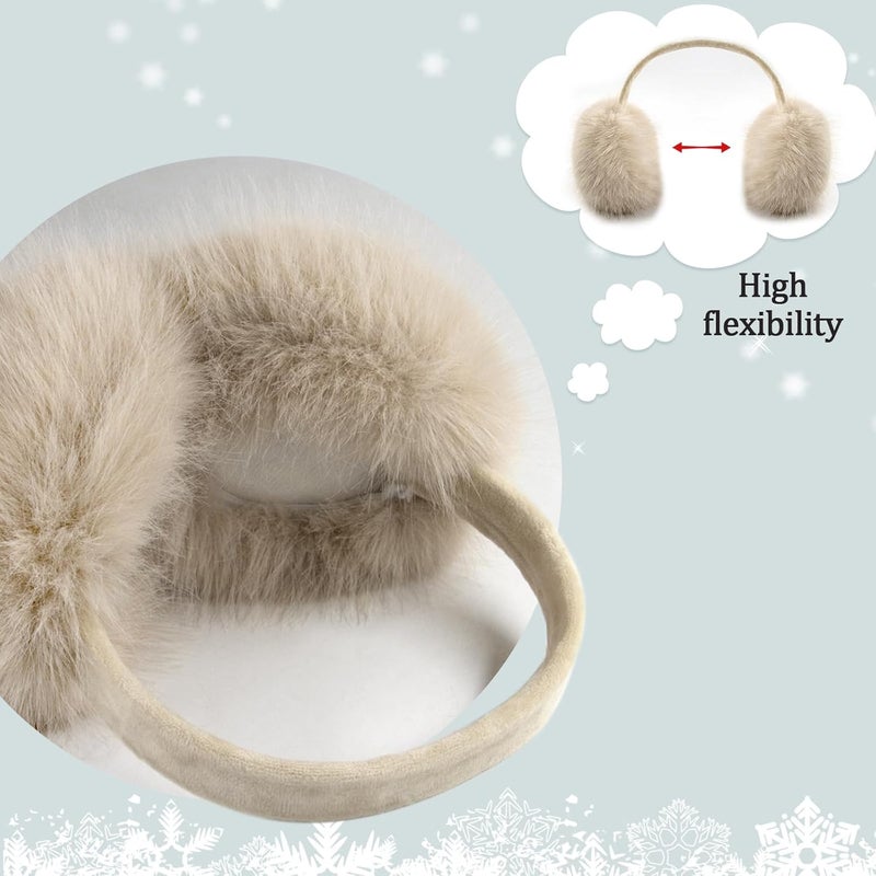FSTEOE Women Winter Ear Muffs Foldable Girl Ear Warmer Fashion Furry Earmuff Soft Ear Cover Cold Weather - Image 4
